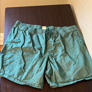 Free Assembly XXL Green Patterned Swim Shorts